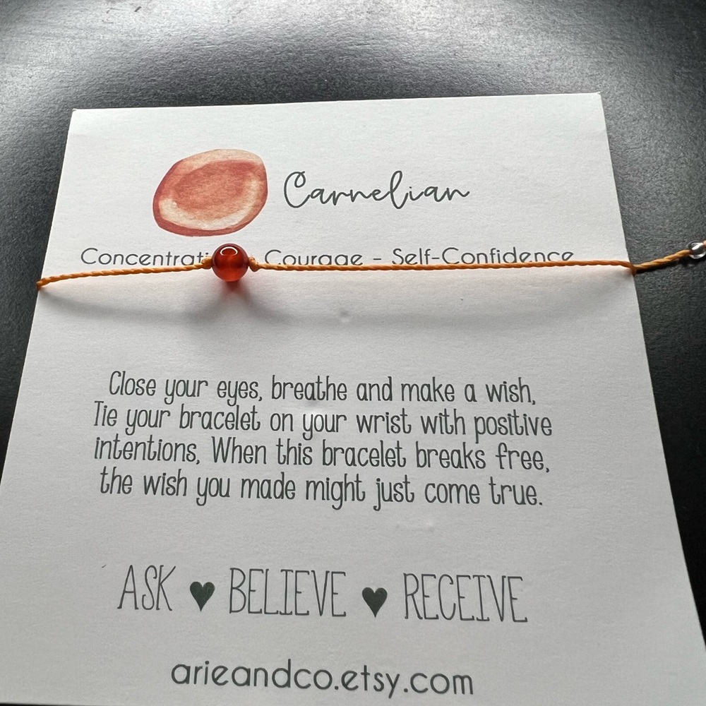 Carnelian Bracelet with Orange Cord
